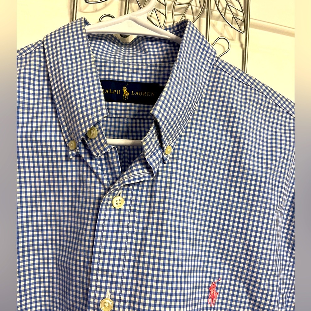 Ralph Lauren Men's Blue Gingham Shirt